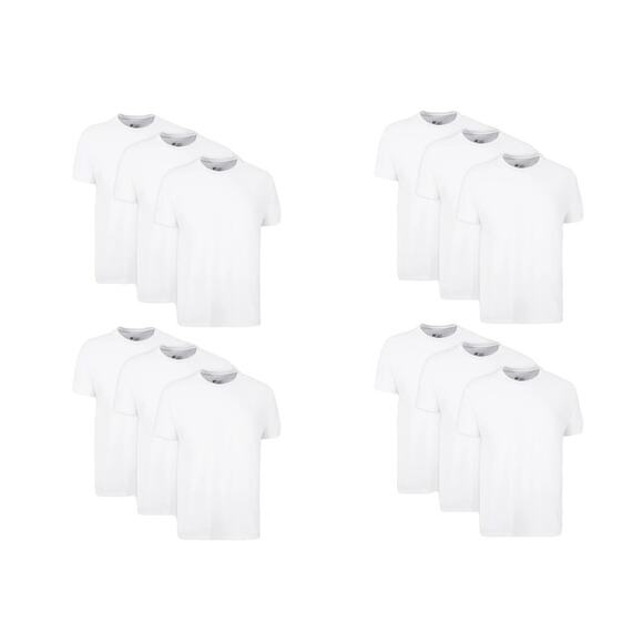 Hanes Men's White Crewneck Undershirts, 12-Pack Cotton Tagless T-Shirts, Size S - Picture 2 of 6